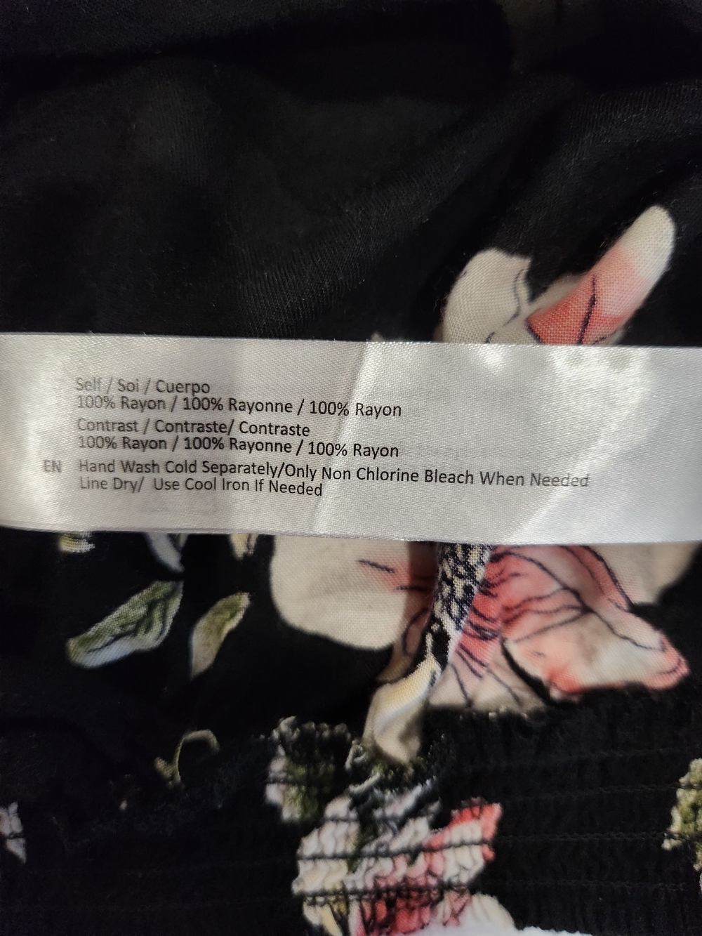 Band of Gypsies Hibiscus Black Floral 2 Piece Faux Wrap Skirt (L) w/crop Top (M) - Picture 10 of 11